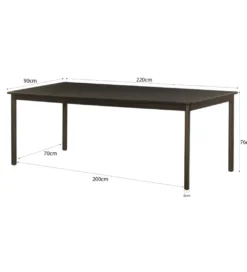 Stół TOBAGO 220 cm czarny*LF-Design New