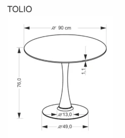 Stół TOLIO 90 cm blat w optyce trawertynu podstawa kaszmir*Halmar Online