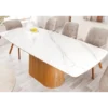 Stół UNIQUE 200 cm drewno dębowe biały ceramiczny blat*Invicta Interior Clearance