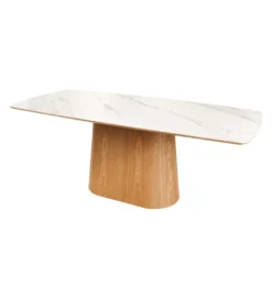 Stół UNIQUE 200 cm drewno dębowe biały ceramiczny blat*Invicta Interior Clearance