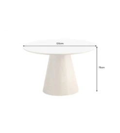 Stół UNIQUE 120 cm drewno dębowe blat ceramika w optyce białego marmuru*Invicta Interior Sale