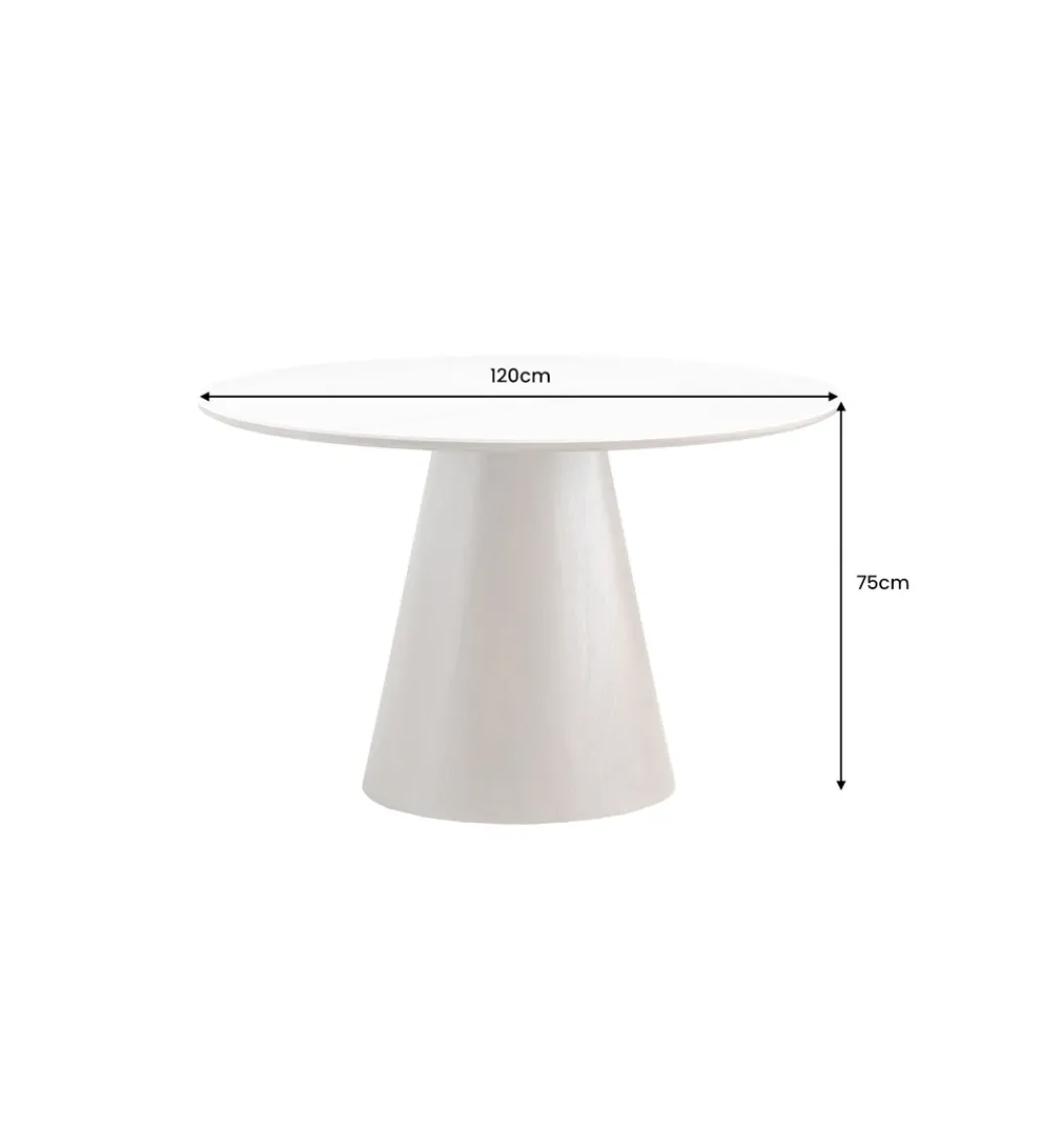 Stół UNIQUE 120 cm drewno orzecha biały ceramiczny blat*Invicta Interior Hot