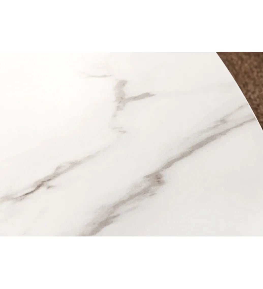 Stół UNIQUE 120 cm drewno orzecha biały ceramiczny blat*Invicta Interior Hot