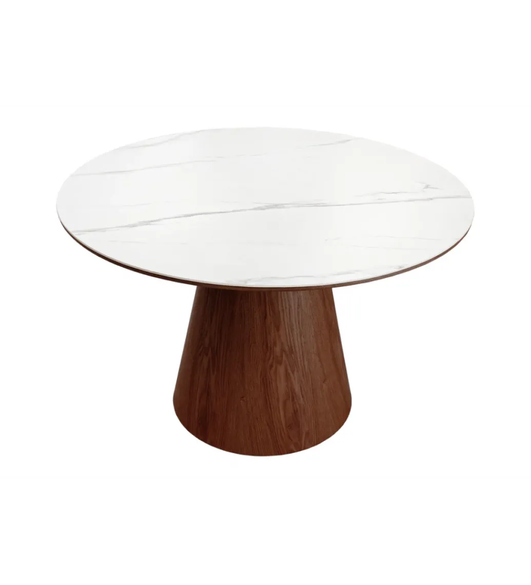 Stół UNIQUE 120 cm drewno orzecha biały ceramiczny blat*Invicta Interior Hot