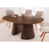 Stół VALHALLA WOOD okrągły 120-160-200cm rozkładany dąb ciemny*Invicta Interior