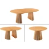 Stół VALHALLA WOOD okrągły 120-160-200cm rozkładany dąb naturalny*Invicta Interior Discount