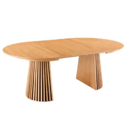 Stół VALHALLA WOOD okrągły 120-160-200cm rozkładany dąb naturalny*Invicta Interior Discount