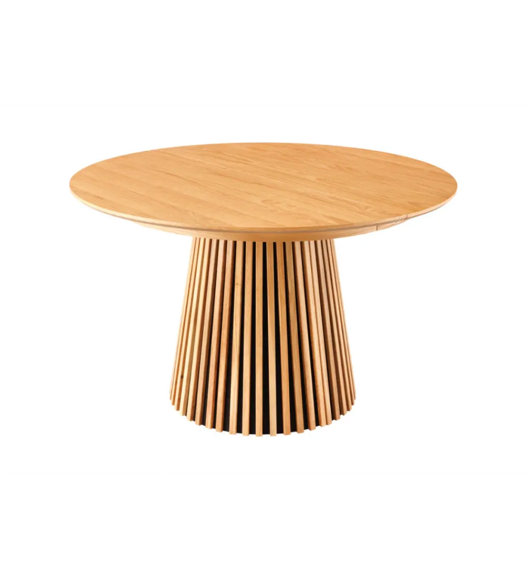 Stół VALHALLA WOOD okrągły 120-160-200cm rozkładany dąb naturalny*Invicta Interior Discount