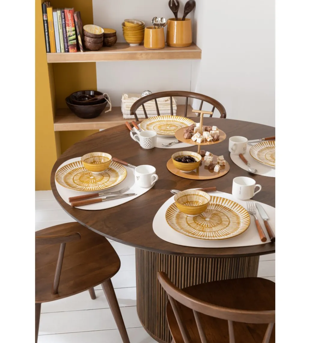 Stół VINCENT 120 cm drewno mango brązowy*J-Line New