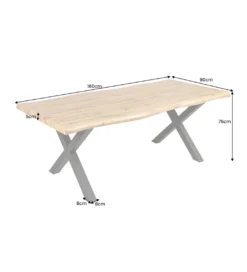 Stół WILD 160 cm nogi  X wygląd naturalnego dębu*Invicta Interior Sale