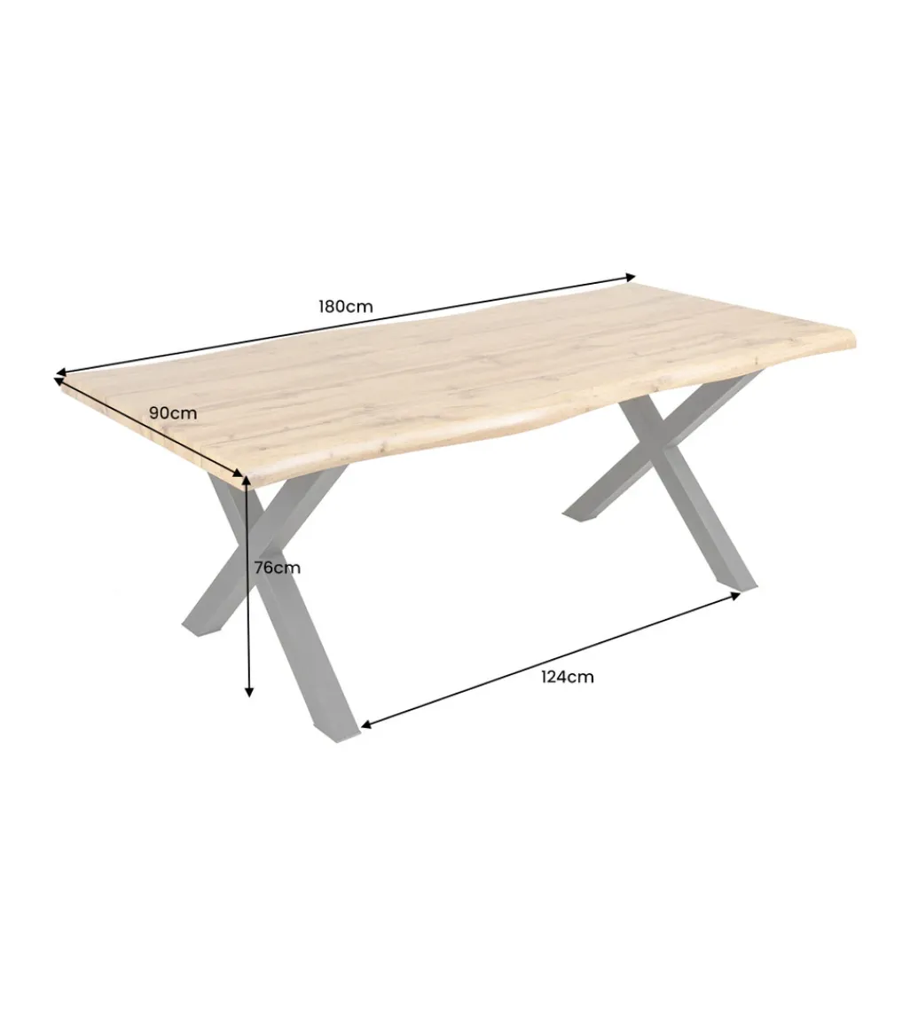 Stół WILD 180 cm nogi X wygląd naturalnego dębu*Invicta Interior - przedsprzedaż Online