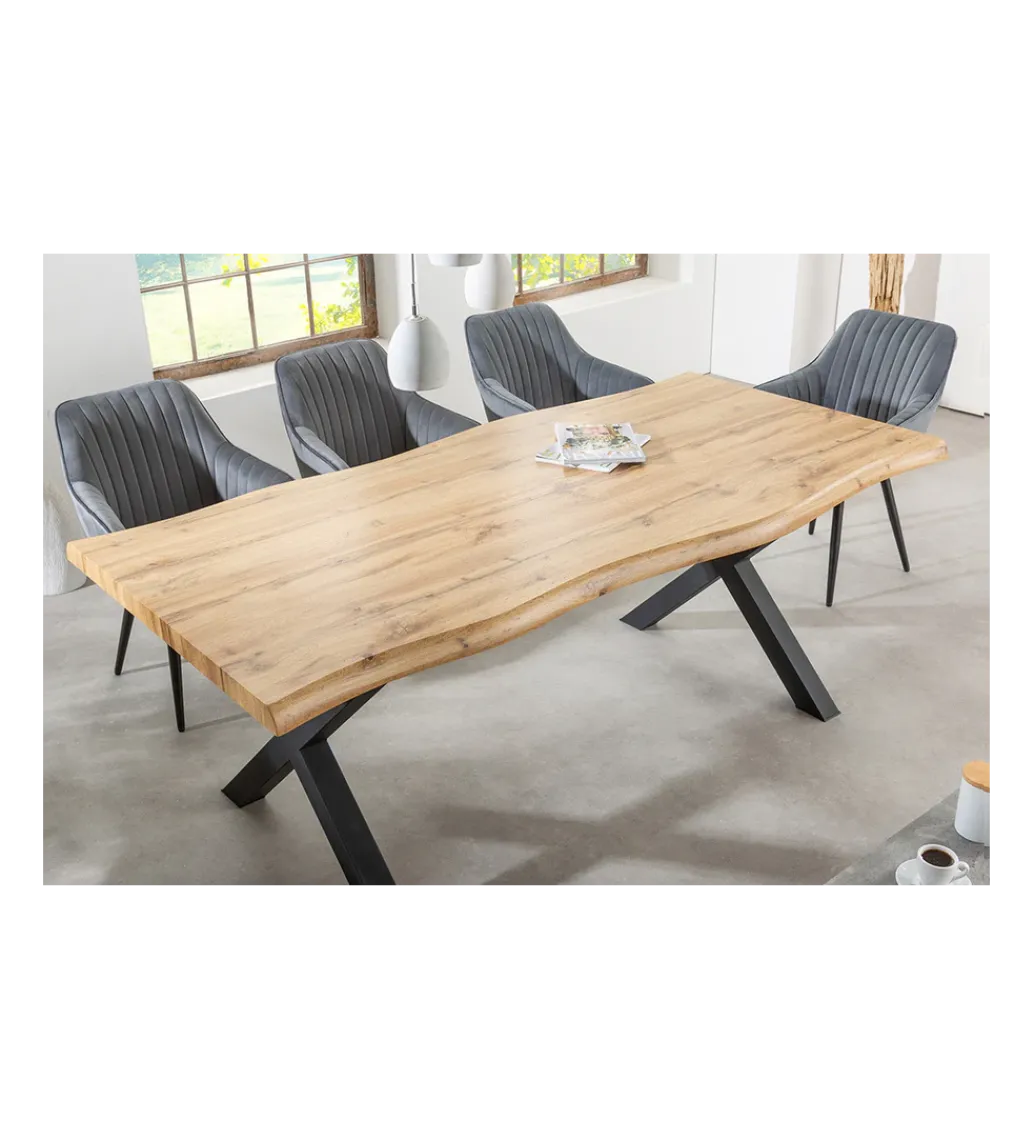 Stół WILD 180 cm nogi X wygląd naturalnego dębu*Invicta Interior - przedsprzedaż Online