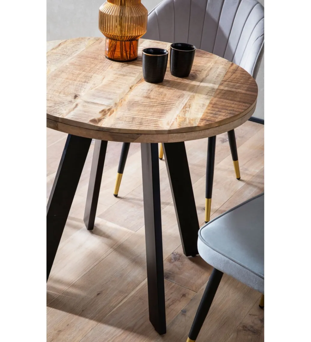 Stół WOHNLING 80 cm drewno mango nogi czarne*WOHNLING, GERMANY Best