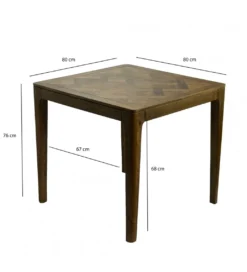 Stół WOHNLING 80 cm drewno mango odcień orzecha*WOHNLING, GERMANY Best