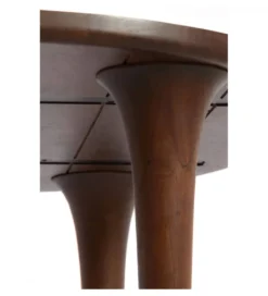 Stół ZALE 120 cm drewno akcja ciemny brązowy*L&L Clearance