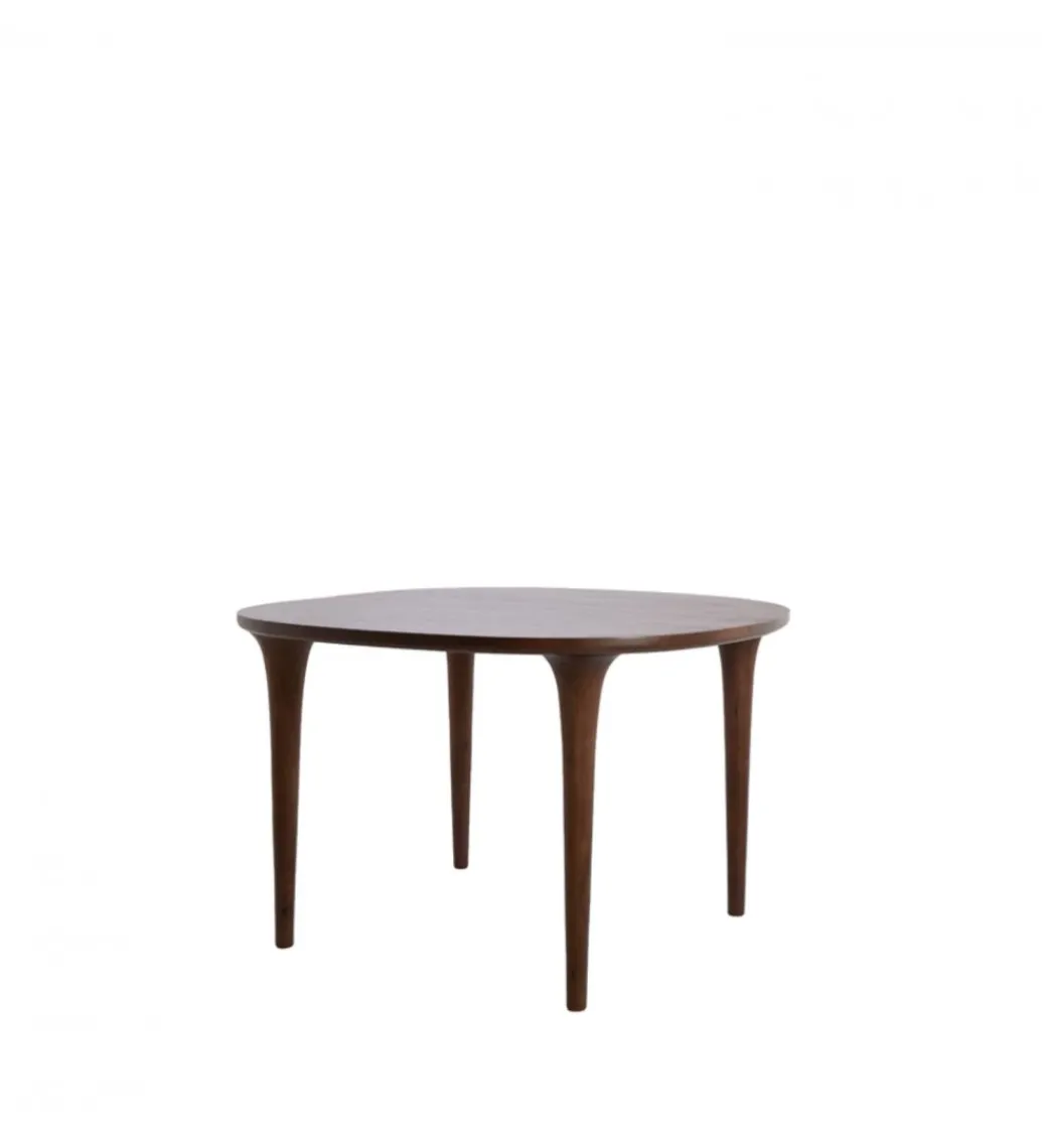 Stół ZALE 120 cm drewno akcja ciemny brązowy*L&L Clearance