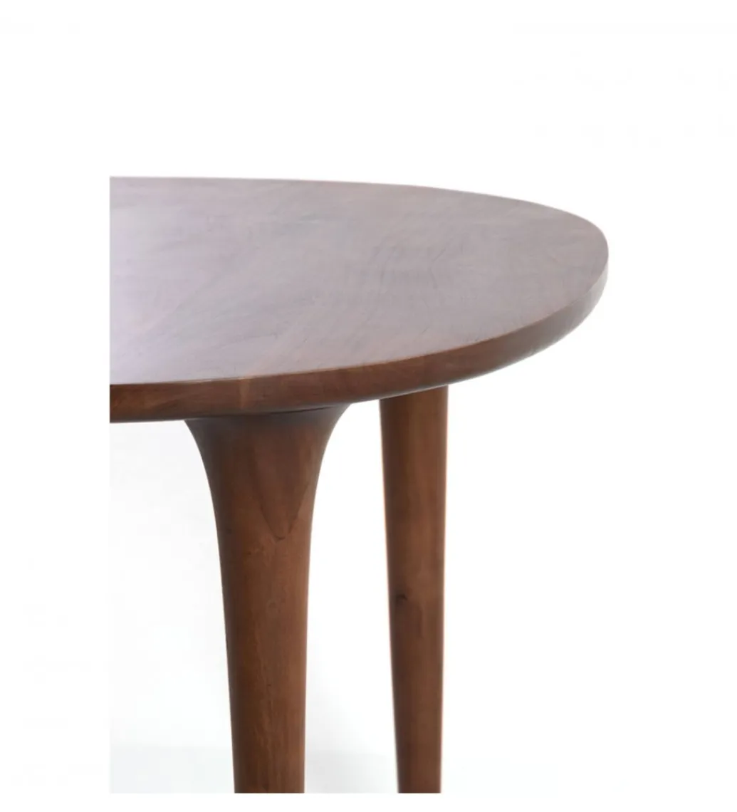 Stół ZALE 120 cm drewno akcja ciemny brązowy*L&L Clearance