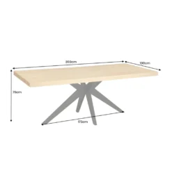Stół ZEZUS 200 cm kolor naturalnego dębu*Invicta Interior