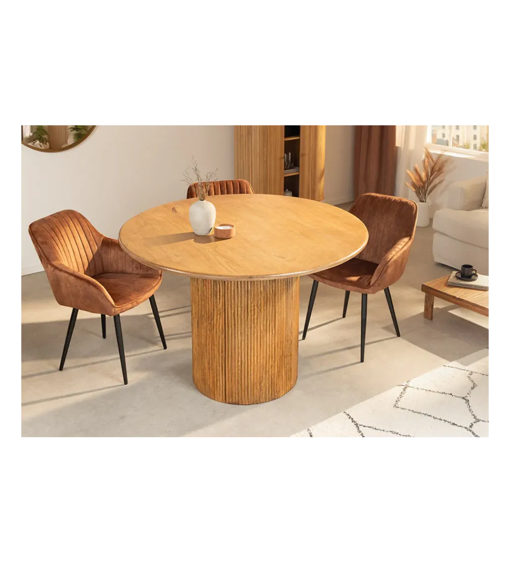 Stół z szafką TRES CHIC 120 cm drewno mango brązowy*Invicta Interior New