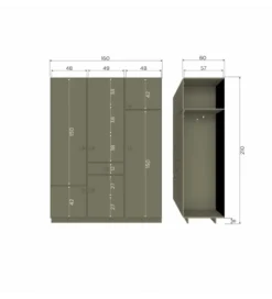 Szafa ALFIE 160 cm drewno sosny*WOOOD