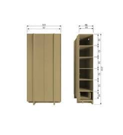 Szafa BASU 210 cm drewno sosny moss*WOOOD Outlet