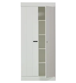 Szafa CONNECT 175 cm drewno sosny biała*WOOOD Best