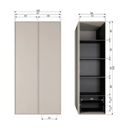 Szafa DAILY 200 x 100 cm drewno sosny szara*WOOOD Clearance