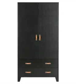 Szafa DIAN 180 cm drewno sosny czarna*WOOOD New