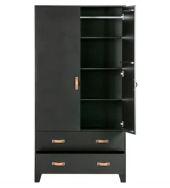 Szafa DIAN 180 cm drewno sosny czarna*WOOOD New