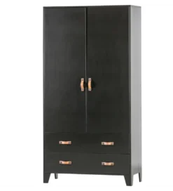 Szafa DIAN 180 cm drewno sosny czarna*WOOOD New