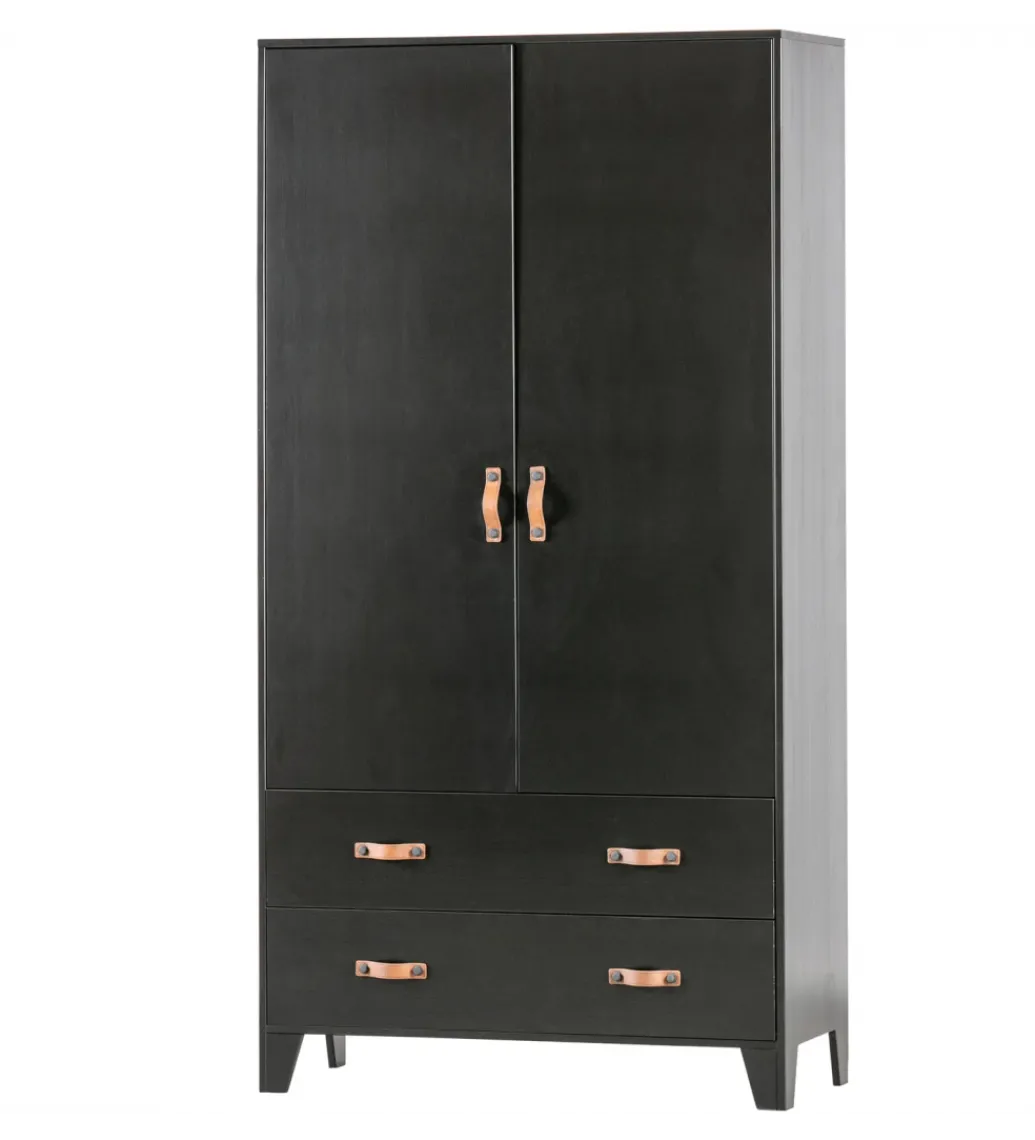 Szafa DIAN 180 cm drewno sosny czarna*WOOOD New