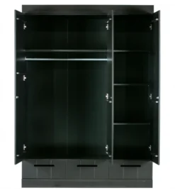 Szafa DRAWER 195 x 140 cm drewno sosna czarna*WOOOD Discount