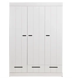 Szafa DRAWER 195 x 140 cm drewno sosna biała*WOOOD Outlet
