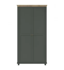 Szafa EVORA 108 cm zielona z dodatkiem koloru dąb Lefkas*Helvetia Clearance