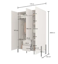 Szafa JUKON 210 cm kaszmir*Helvetia