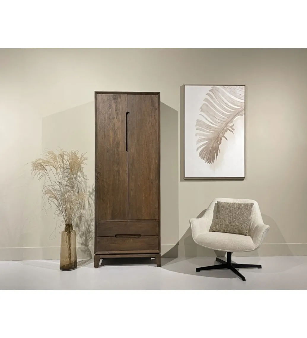 Szafa KORTE 75 cm drewno mango brąz*LF-Design Sale