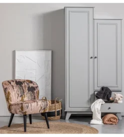 Szafa LILY 190 cm drewno sosny szara*WOOOD New