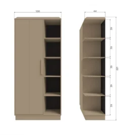 Szafa LOWEN 221 cm drewno sosny piaskowa*WOOOD Discount