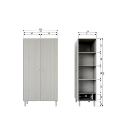 Szafa MADU 195 cm drewno sosna szara*WOOOD New