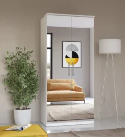 Szafa OPTIMA 90 cm biała z lustrami*Helvetia Online