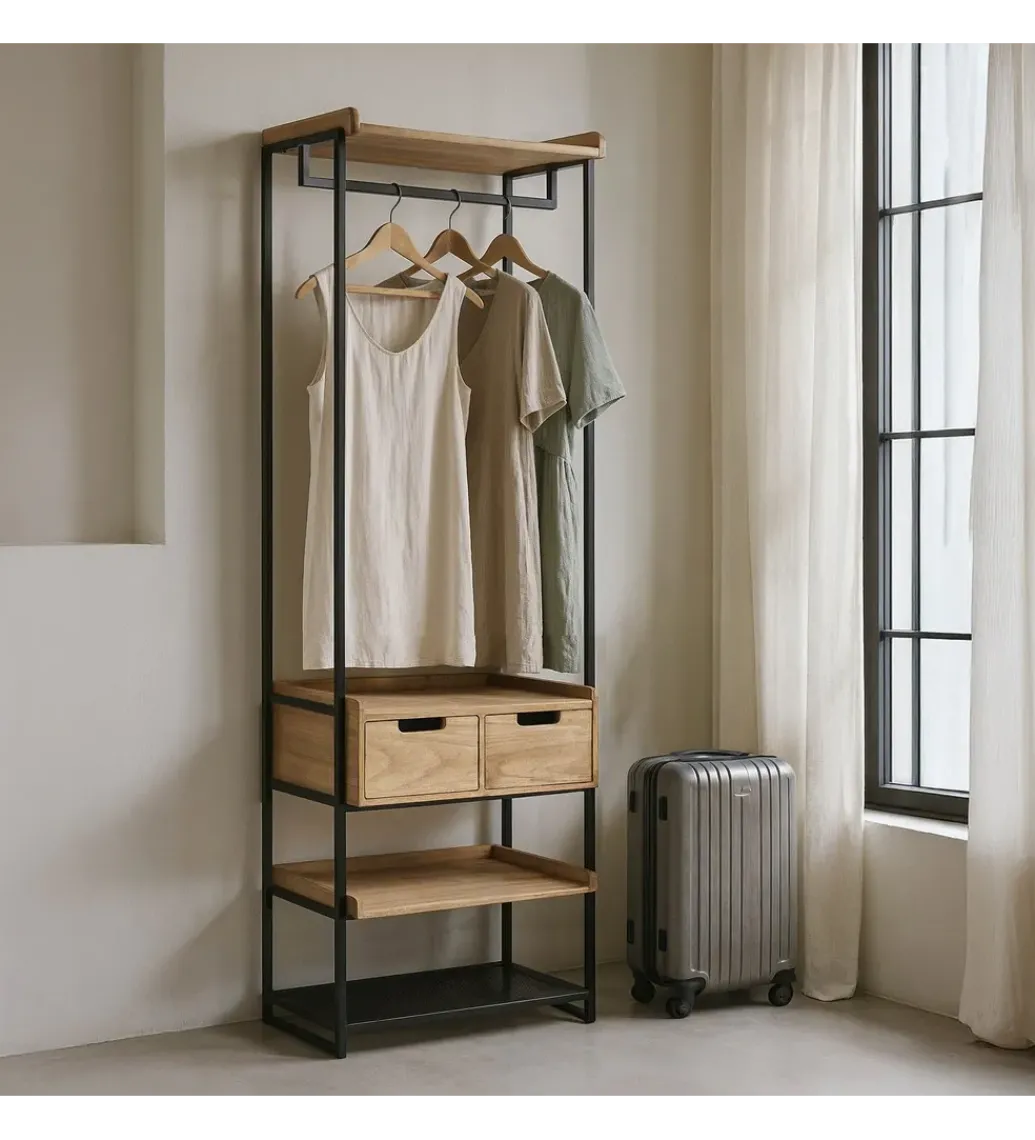 Szafa otwarta INDUSTRIAL 60 cm naturalna czarna*Zona-Design Sale