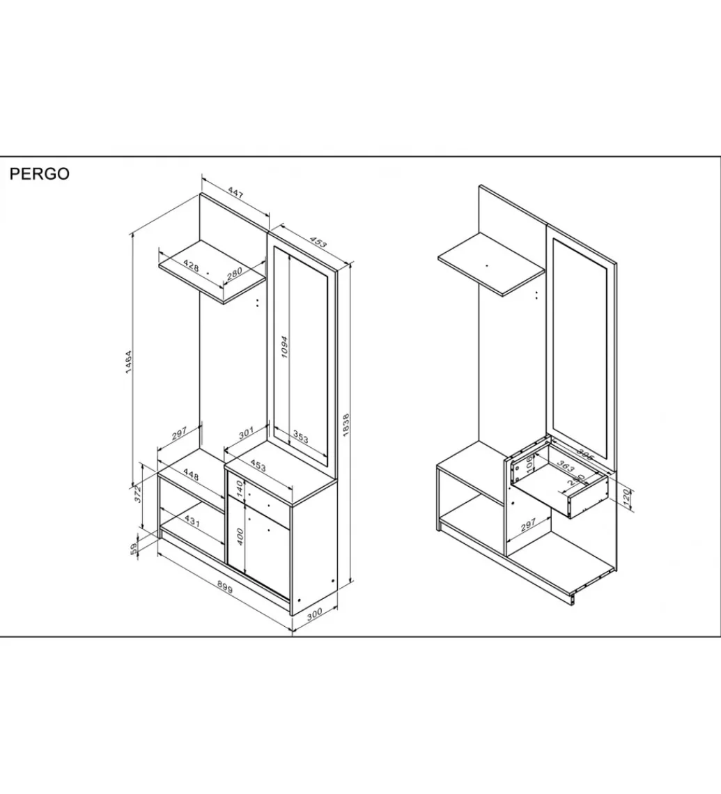 Szafa PERGO 90 cm naturalna biała*Halmar Online