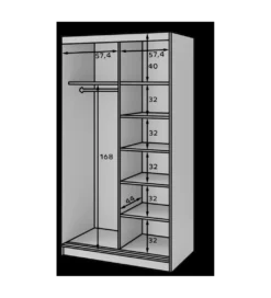 Szafa przesuwna BIANCCO II 120 cm biały*ELTAP Discount