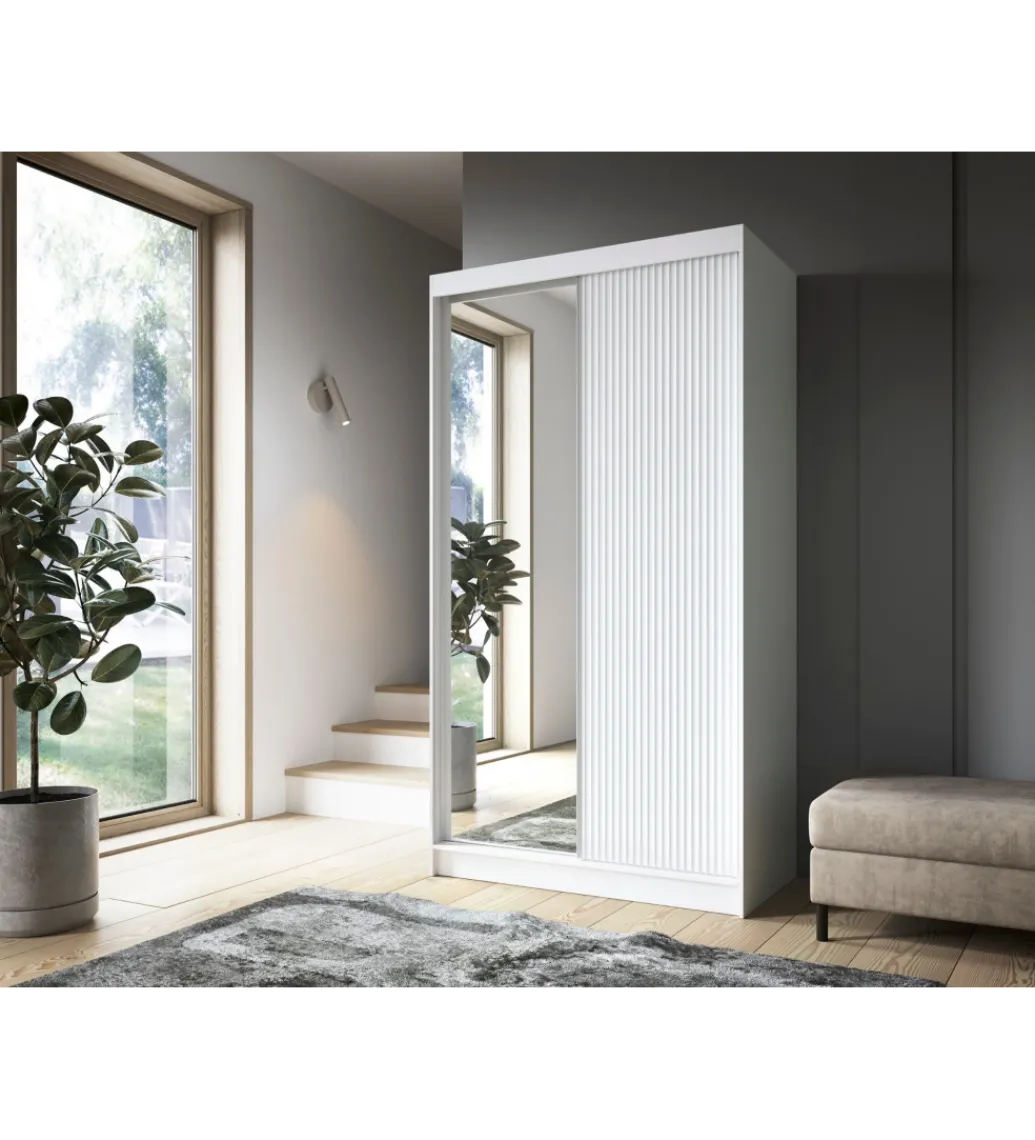 Szafa przesuwna BIANCCO II z lustrem 120 cm biały*ELTAP Discount