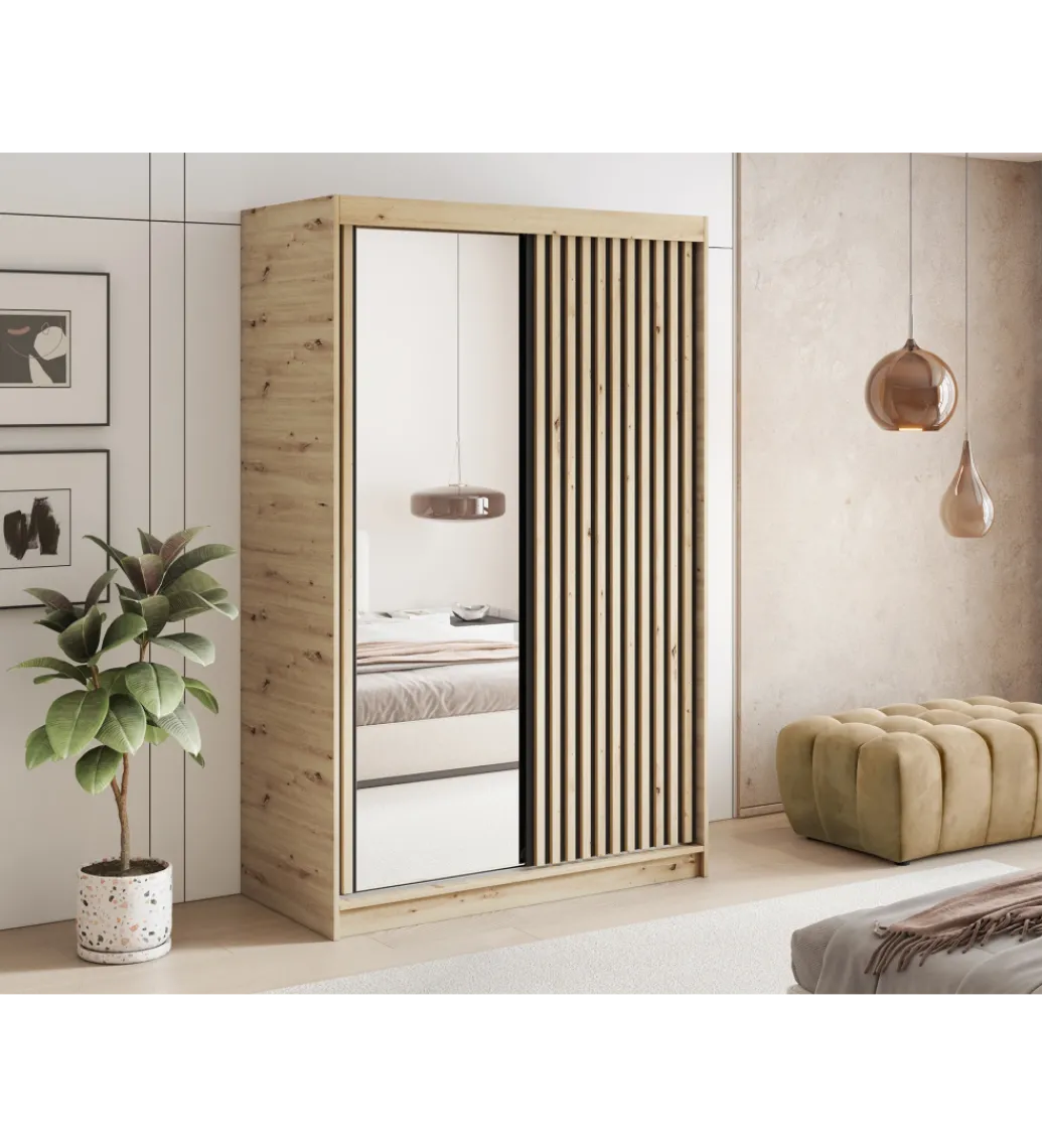 Szafa przesuwna EMERIO II 120 cm kolor dąb artisan*ELTAP Best