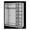 Szafa przesuwna Esville III z lustrem 180 cm w optyce Dąb artisan/Czarny mat*ELTAP Discount