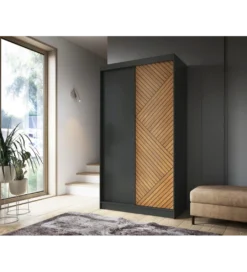 Szafa przesuwna Marrphy II 120 cm czarny/dąb caramel*ELTAP Clearance
