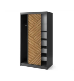Szafa przesuwna Marrphy II 120 cm czarny/dąb caramel*ELTAP Clearance