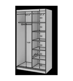 Szafa przesuwna Marrphy II 120 cm czarny/dąb caramel*ELTAP Clearance