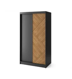 Szafa przesuwna Marrphy II 120 cm czarny/dąb caramel*ELTAP Clearance
